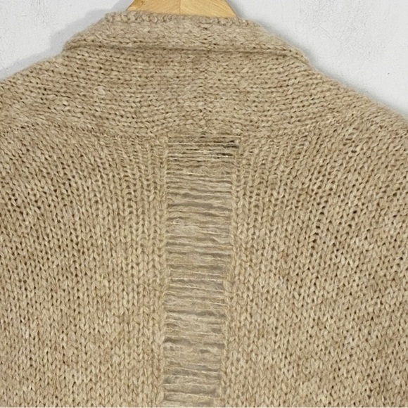360 Sweater Italian Yarn Alpaca Wool Duster Cardigan Tan Large - Picture 5 of 10